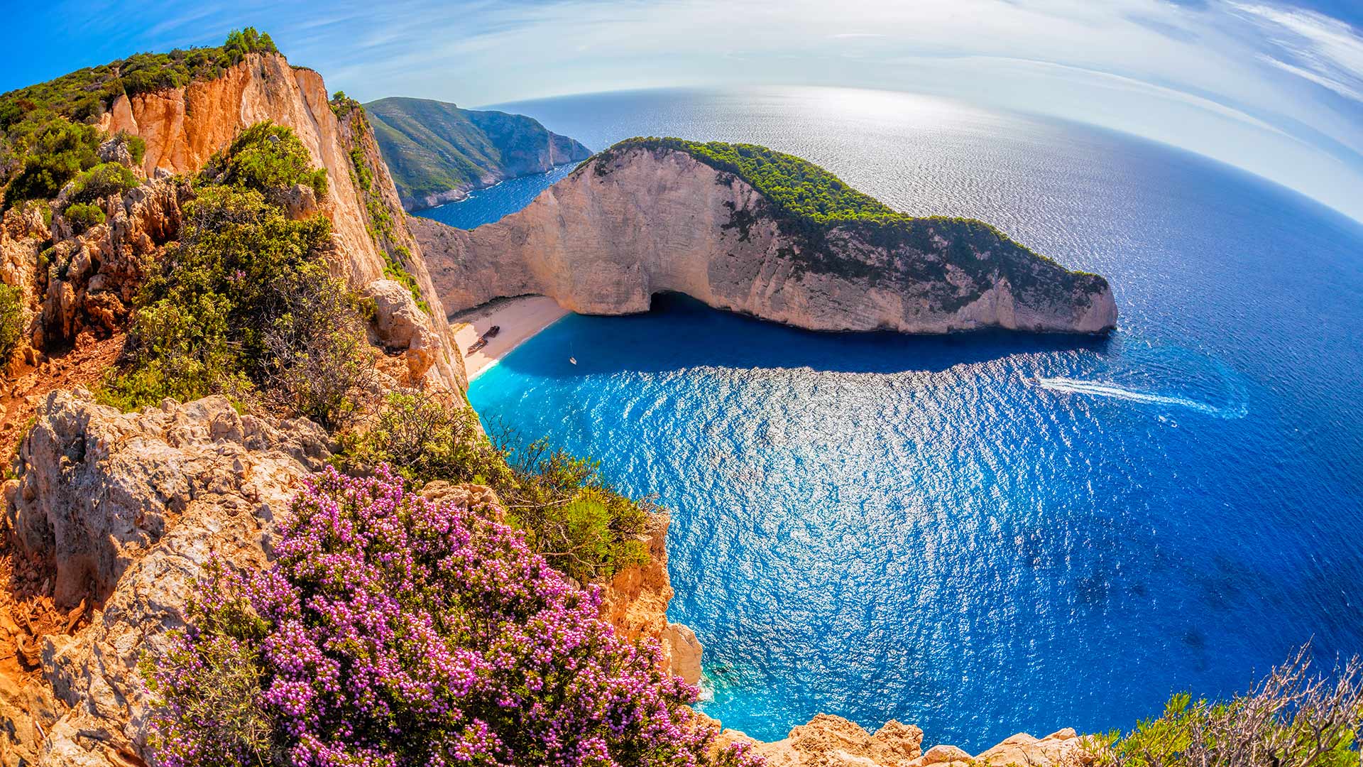 The impressive coastline of the Greek island Zakynthos